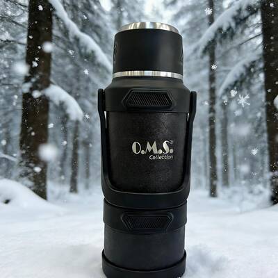 Oms Collection - STORMTHERMO 5 Pcs. Paslanmaz Çelik Sıcak & Soğuk Termos ( 8503 - 3,2 Litre - Siyah )