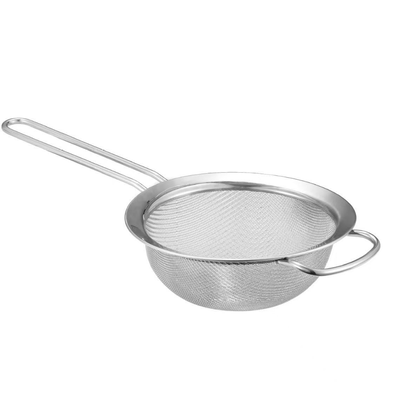 Oms Collection NOVA Tek Parça %100 Paslanmaz Çelik İnce Delikli Süzgeç ( 7500 - 19 Cm - Gümüş )