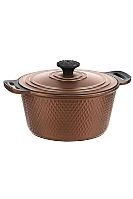 Trıana - 3536 - 7 Parça Biogranit, Döküm, Tencere , Tava, Çeyiz Seti - Bronz Renk