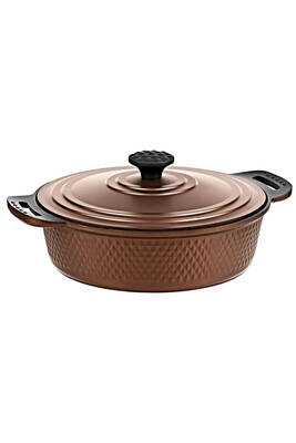 Trıana - 3536 - 7 Parça Biogranit, Döküm, Tencere , Tava, Çeyiz Seti - Bronz Renk