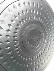 TRIANA - 3631 - 2 Parça Biogranit Döküm, Ağır Üstün Kaliteli ve Şık Tasarımlı, 30 Cm - 5,3 Litre, Karnıyarık, Pilav Tenceresi Siyah Gövde, Platin Detay - Thumbnail